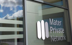 Exterior signage for Mater Private Radiotherapy Centre in Limerick.