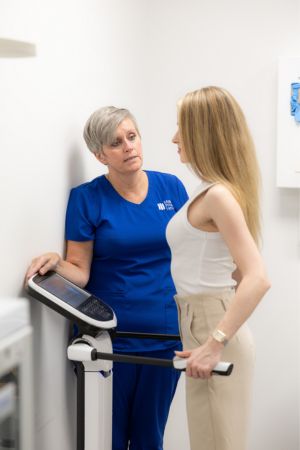 Patient and Nurse during body assessment test